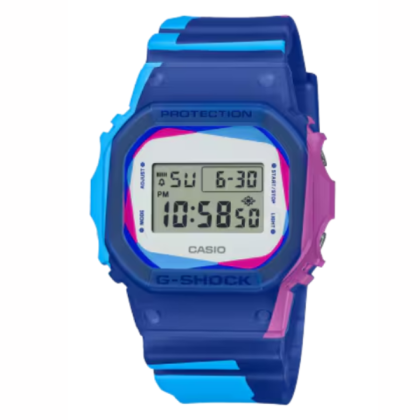 Casio G-Shock Overprint DWE-5600PR-2 Blue Resin Band Men Sports Watch